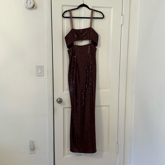 Galvan Rebecca dress gown blood red size 38 - Picture 1 of 4